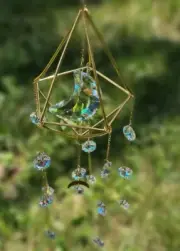 Wire Diamond Prism Suncatcher Moon Crystal Leaded Crystals GlassWindow Ornament
