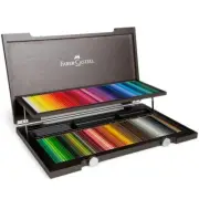 NEW! Faber Castell 120 Polychromos Colouring Pencils Wooden Box Set Drawing Art