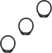 GANAZONO 3 pcs Portable Password Padlock for Bikes Durable Tire Lock with Coded Security Lightweight and Easy to Carry for Cycling and Outdoor Activities Black