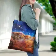 James Webb/JWST space tote bag: Cosmic Cliffs, Carina Nebula