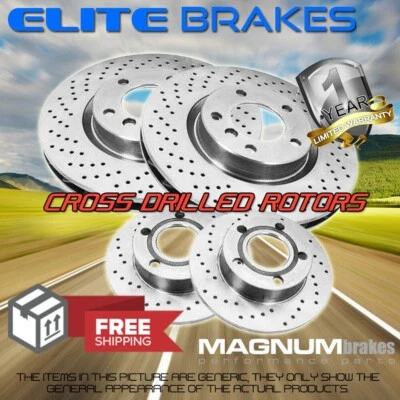 Front+Rear Cross Drilled Rotors for 2016-2023 Mazda MX-5 Miata w/ Brembo Brakes