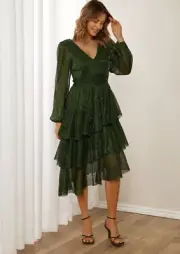 Atmos And Here Green Sparkle Dress Size 10