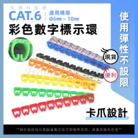 在飛比找蝦皮購物優惠-CAT5 CAT6 數字標示環 🚀 卡爪設計  0~9號 網