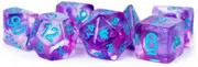 Metallic Dice Games - Unicorn Resin Polyhedral Dice Set - Violet Infusion