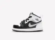 Size 5C Toddler,Jordan 1 Mid Toddler White Shadow Black/Light Smoke, Grey/White