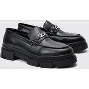 Mens Black Track Sole Snaffle Loafer