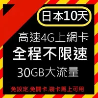 在飛比找Yahoo!奇摩拍賣優惠-每日出貨 日本上網 10天30GB 免設定 隨插即用 全台首