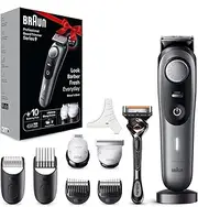 Braun Series 9 Beard Trimmer, Trimmer/Hair Trimmer, Professional Hair Clipper, 40 Settings, Charging Station, Travel Case, Beard Template, 180 Minutes Wireless Runtime, Waterproof, BT9420