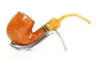SAVINELLI MIELE Pipe 614 9mm Billiard Very Curved Smooth Briar + Pipe Cleaner