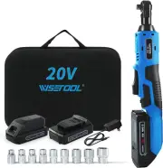 20V Cordless Electric Ratchet Wrench Set,3/8" Power Ratchet Wrench Kit with 2-Pa
