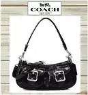 NWT Coach Ashton Conv. ShoulderX-body Bag CV943 In BLACK Crinkle Patent Leather
