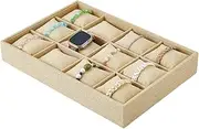 DICOSMETIC Bracelet Cushion Tray with 12 Slots Wooden Bracelet Display Tray Bangle Organiser Tray Watches Storage Tray for Sale of Home Decoration 9.53 x 13.66 x 2.01 Inches