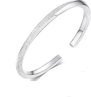 Fashion Cuff Bangle Chain，Women Jewelry,Silver Bracelet,925 Sterling Silver Bracelet Exquisite Hand Matte Cuff Banglefts