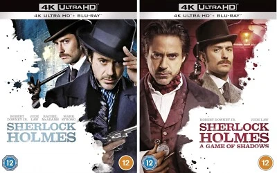 Sherlock Holmes (2009) & A Game of Shadows (2011) 4K UHD Blu-Ray Bundle NEW