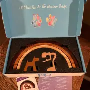 Capti Wooden Rainbow Bridge with Man, Woman, Dog memorial For Fur Moms And Dads