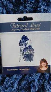 THE CHERRY ON THE TOP DIE 444475 - Tattered Lace BEAR ON LADDER WITH CHERRY