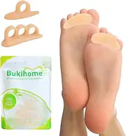 Bukihome Hammertoe Corrector Gel Toe Straighteners - 12 pcs Support Crest for Women & Men - Realign Bent, Crooked, Curled, Claw, Hammer Toes, Diabetic Brace - Beige,Multi-Size
