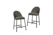 Raimon Furniture Set Of 2 Enea Modern Boucle Fabric Kitchen Counter Bar Stool 65cm - Slate