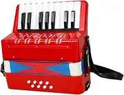 harayaa 17 Keys 8 Bass Piano Accordion Kids Accordion Toy Lightweight Hand Eye Coordination Small Button Accordion for Kids Beginner, Red