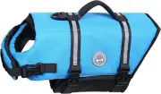 Dog Life Vest Jacket w/Handle & Safety Light Loop - Large, Blue