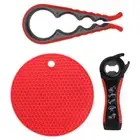 Non-Slip Can Opener Set 3-in-1 Cap Twister Beverage Bottle Opener Senior