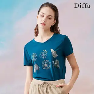 【Diffa】花卉印花上衣-女