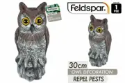 Garden Scare Owl Decor Bird Pest Rodent Deterrent Statue Ornament 30cm Coin Bank