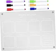 HYTROVE 1Set Magnetic Acrylic Erasable Planner Board for Fridge Large Reusable Month Calendar with Dry Erase Markers Blank Magnetic Message Board for Easy Memo Reminders