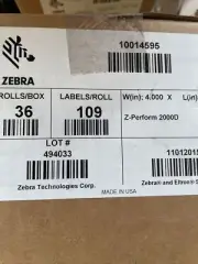 Zebra LD-R2AQ5J 4" x 6” Mobile Printer Labels box of 36 rolls