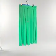 Portmans Emerald Green Double Split Parakeet Crepe Maxi Skirt Size 14 NEW