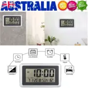 Electronic LCD Digital Large Wall Clock Thermometer Desk Calendar Time Alarm