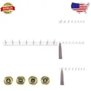 Rectangular Wall-Mounted Coat Rack with 8 Durable Hooks in Modern White