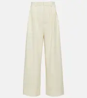 [Wardrobe.NYC] Wardrobe.NYC Low-rise wide-leg wool pants UK 14 white