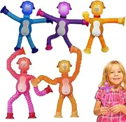 Pop Tubes Dog Toy - 5X Animal Suction Cup Toy,Telescopic Animal Pop Tubes Fidget Easter Basket Stuffers Birthday Stress Relief Sensory for Kids Aged 3-5