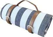 XAUCY Extra Large Picnic Blankets PortableAnd Aterproof Sandproof Foldable Outdoor Blanket Fashion Handy Mat Tote Picnic Blanket(Blue white,200 * 200CM)