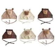 Warm Hat Boy Girl Newborn Beanie Caps Cartoon Bear Earflaps Ear Protections Hat