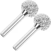 ASAKKURA 2pcs Car Door Handle Door Lock Home Security Lock Cylinder Door Knob Car Interior Accessories Edge Protector Car Door Panel Handle Sliding Door Car Seat Bolts White Aluminum Alloy
