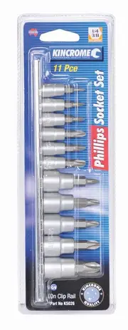 Kincrome K5026 - Socket Set Phillips 11 Piece 1/4" & 3/8" Drive