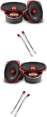 DS18 4x 4" Midrange Loudspeaker with Speaker Connector Adapter - 4 Speakers