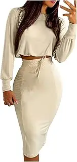 [Hiliby] Bridal Jumpsuit Women Fashion Two-Piece Formal Suit Long Sleeve Top and Checker Print Drawstring Shirred Skirt Set Sexy Elegant Skirt Sets Plus Size Women Tuxedo Suit