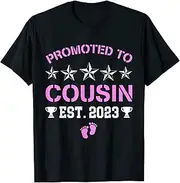 [X.Style] Going to Be A Big Cousin 2023 Promoted to Cousin 2023 Girl ds156 T-Shirt Black