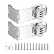 2Pcs Combination Rotary Hasp Locks Security Door Latch 3 Digit Password Silver