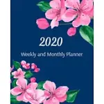 2020 WEEKLY AND MONTHLY PLANNER: WATERCOLOR CHERRY BLOSSOM CALENDAR ORGANIZER WITH NOTES PAGES DATED JAN 1, 2020 TO DEC 31, 2020
