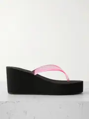 [Ancient Greek Sandals] Ancient Greek Sandals - Etheria Pvc Wedge Flip Flops - Pink - IT37 IT 37 Pink