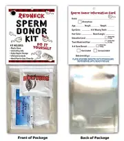 Redneck SPERM DONOR KIT Gag Joke GIFT Stocking Stuffer White Elephant Party Xmas