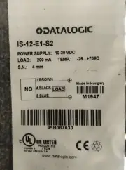 DATALOGIC IS-12-E1-S2 INDUCTIVE PROXIMITY SENSOR, 95B067030, NEW BUT OLD