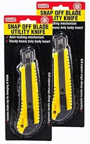 Handy Hardware Utility Knife 2Pk Retractable Lock Non-Slip Grip