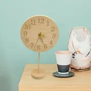 Wooden Table Clock Alarm Clock Stylish Mute Stable Multifunctional Home Desk