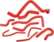 9Pcs Silicone Car Radiator Hose Kit Radiator Hose Water Temperature Resistance 9pcs Silicone Car Radiator Hose for Hon da Civic D15 D16 SOHC EG EK 1992 to 2000 (Red)