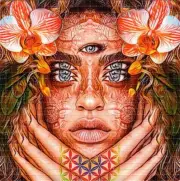 Orchid Priestess by Zack Prestage BLOTTER ART perforated paper tabs